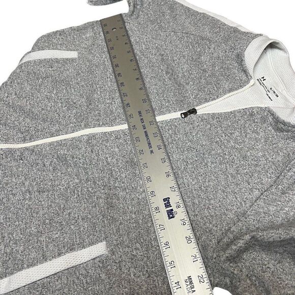 Under Armour Jacket WMNS XL Grey Threadborne‎ Bomber Full Zip Two Tone Athletic - Picture 4 of 8